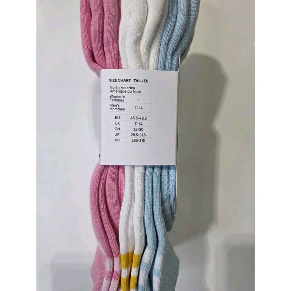 Lululemon Daily Essential Crew Socks 3 Pack XL Pink Blue White NWT Unisex